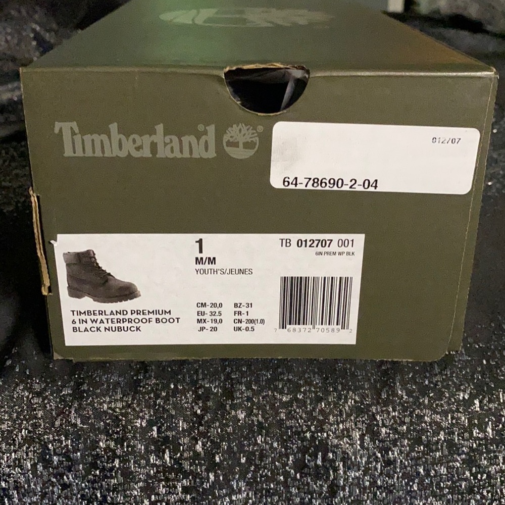 Timberland premium 6in waterproof black size 1